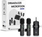 BeSparkz 2 in 1 Draadloze Microfoon - Dasspeld Microfoon - Geschikt voor Jack 3.5mm, USB-C en Lightning - Lavelier Microfoon - Plug & Play