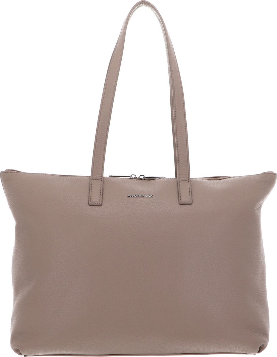 MANDARINA DUCK Leren met laptopvak Mellow Leather Shopper Warm Taupe
