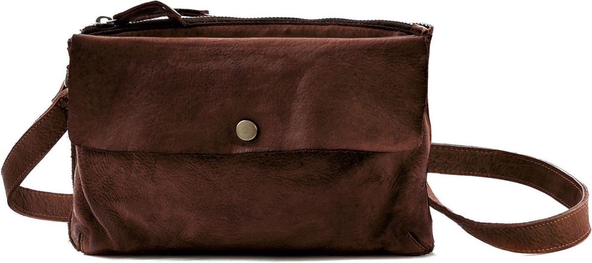 HAROLD'S Leren Schoudertas Submarine Handbag Brown Donkerbruin