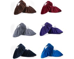 3 paar wasbare overschoenen, herbruikbare antislip overschoenen, superzachte verdikte overschoenen, antislip en slijtvaste binnenvoethoezen voor thuis, computerruimte en dagelijks gebruik (Volwassenen, 36-42) - Volwassen oranje - 31cm