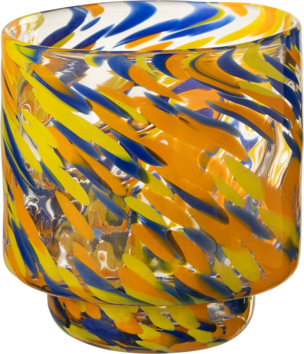 J-Line vaas Arun - glas - mix - small - Ø 15 cm Multi