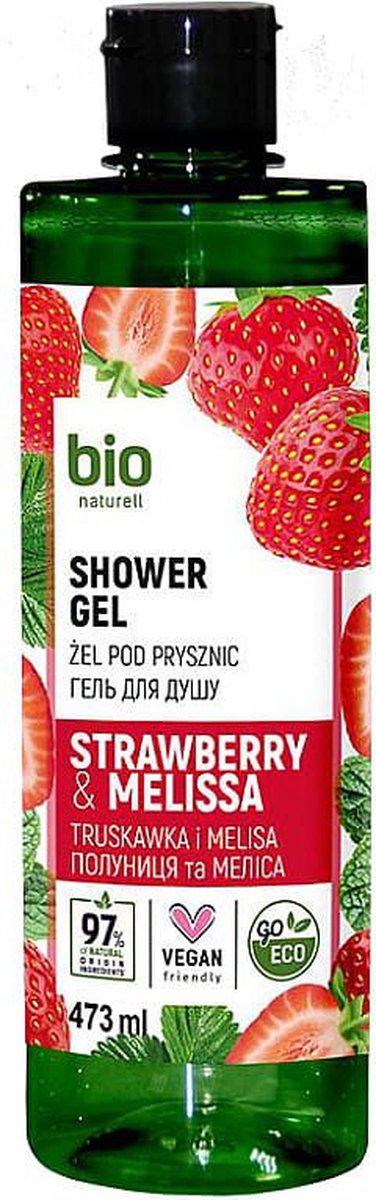 Natuurlijke Romige douchegel - Aardbei en citroenmelisse - fluwelen huid 473ml