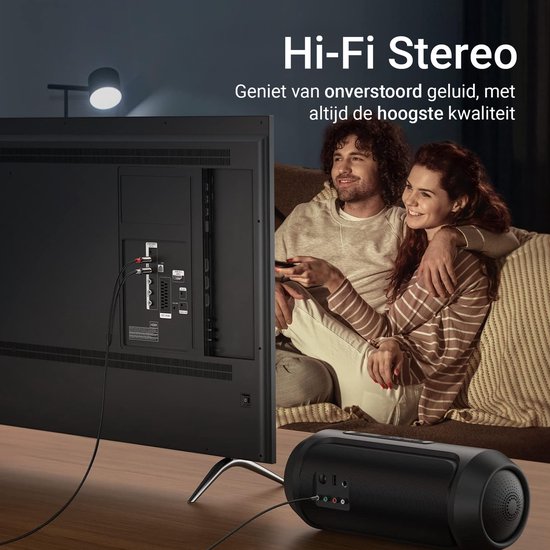 Qost - Câble Aux vers RCA - 10 mètres - Jack 3,5 mm vers 2 RCA Stéréo - Câble Audio - Jack 3,5 mm vers 2 Prise RCA