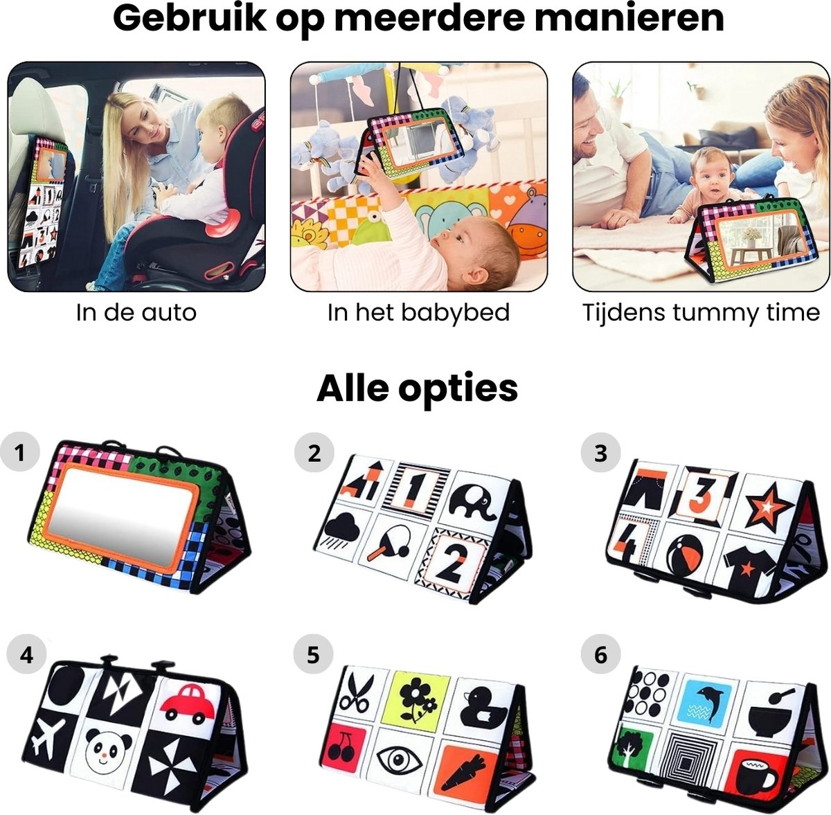 Boncy® Knisperboekje Baby - Speelgoed Tummy Time - Buikligtrainer - Montessori Boekjes eerste jaar 0 1 2 - Boek 6 maanden - Babyboek buggyboekje - Babyspeelgoed - Box Activiteitenboek — afbeelding 3