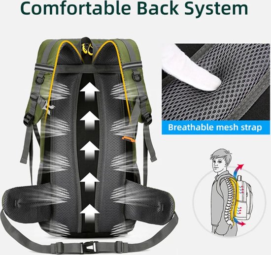 Sac à Dos 50L Imperméable Pour Randonnée – Léger Et Pratique – WEIKANI