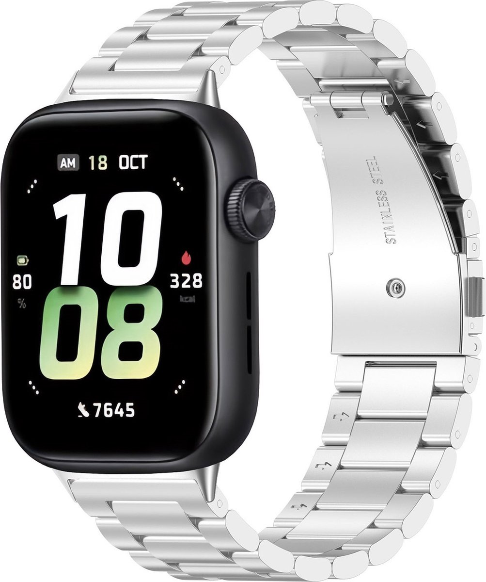Strap-it Stalen schakel band - geschikt voor Honor Watch 5 (zilver)