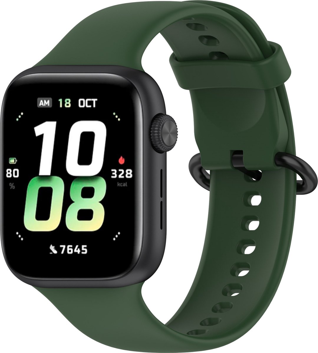 Strap-it Siliconen bandje met gespsluiting - geschikt voor Honor Watch 5 (donkergroen)