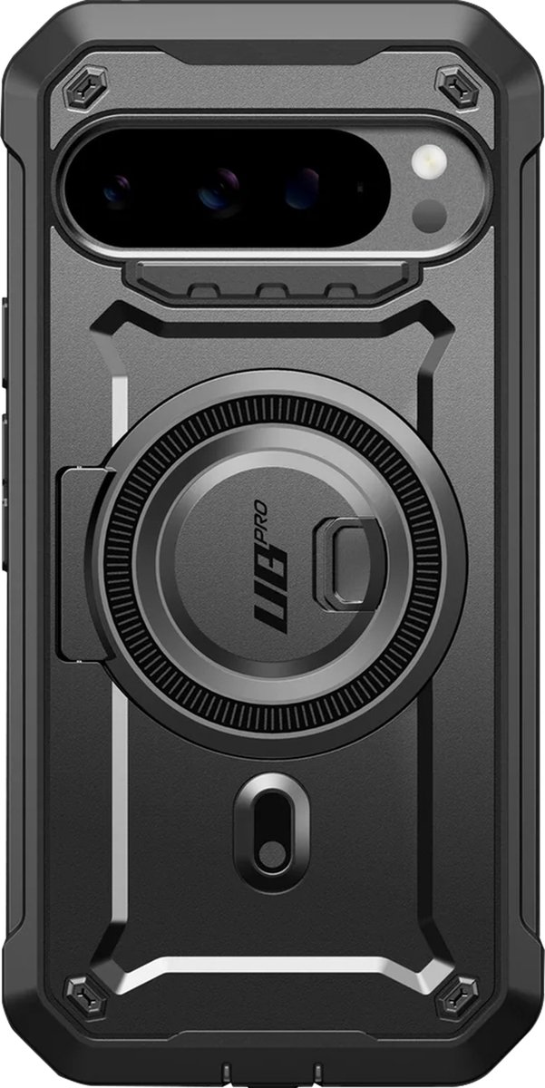 Supcase UB Pro geschikt voor MagSafe met screen protector geschikt voor Google Pixel 9 / 9 Pro - Zwart