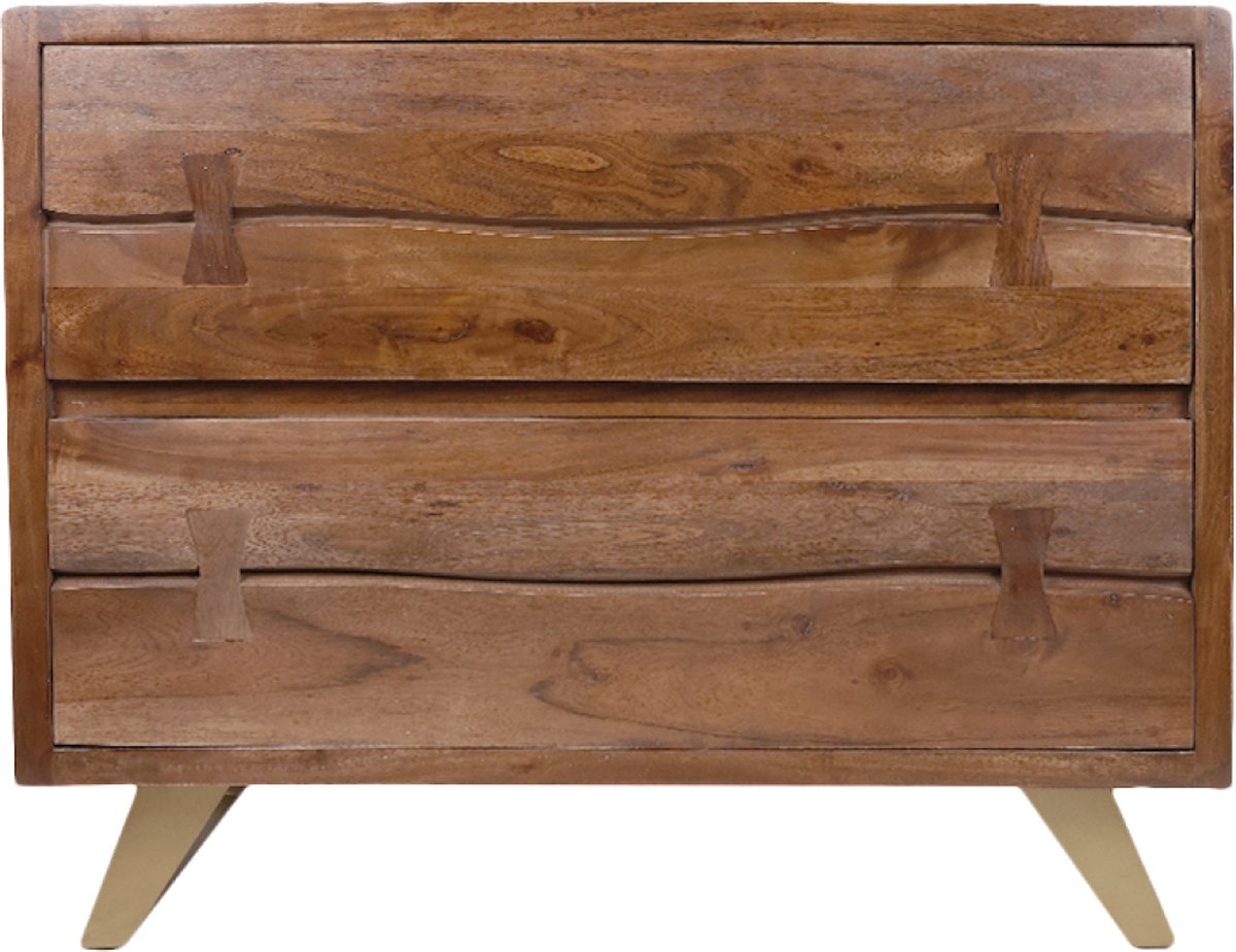 OHNO - Dana Dressoir - Hout - 3 Lades - Goud Metalen poten