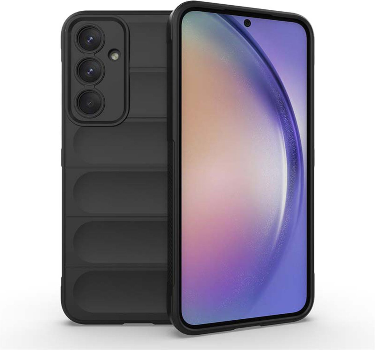 MobyDefend Hoesje - Geschikt voor Samsung Galaxy A35 - TPU Gripcase - Zwart