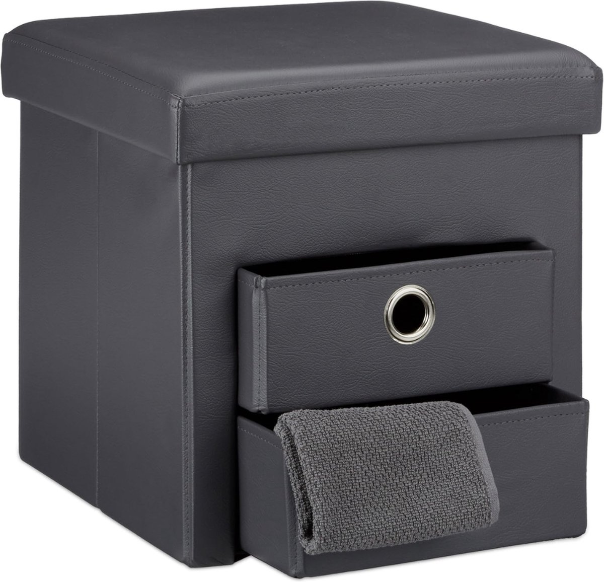 Opvouwbare Opberg Poef - Hocker – Bench – Bench with Storage space - Zitkist – Woonkamer accessoires 6 x 38 x 38 cm