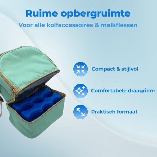 Joyful Parenting Kolftas met koelelementen - 2 Compartimenten - Moedermelk Koeltas - Kolf Tas - Kraamcadeau van Joyful Parenting — afbeelding 2