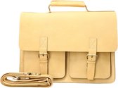 Sac de travail Luxe cuir sellier naturel 3 compartiments