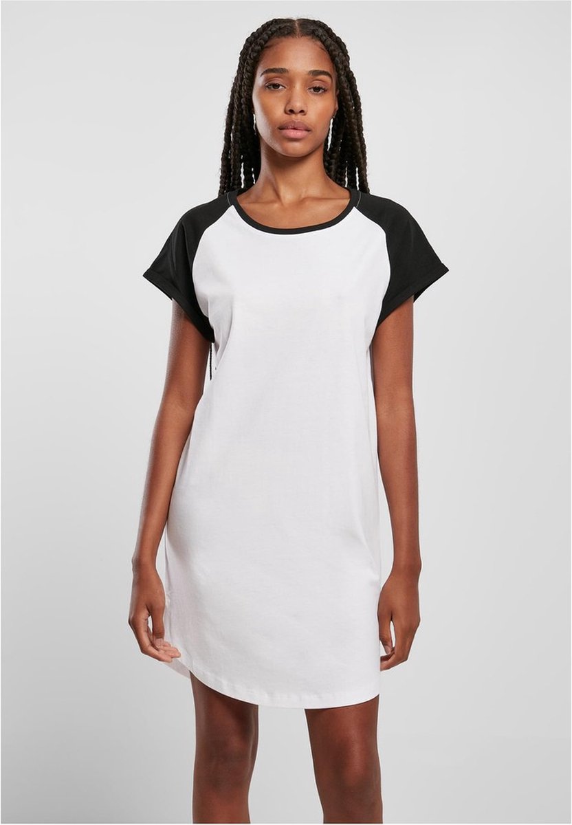 Urban Classics Contrast Raglan Korte jurk S Wit