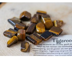 Tijgeroog Trommelsteen | Maat Small | Twee Stuks | Edelstenen - Perfect cadeau voor mannen en vrouwen - Inclusief uitleg - Spiritueel - Tigereye - Intuïtie - Zelfvertrouwen - Beslissingen - Studiesteen - Opmerkzaamheid - Angsten - 100% NATUURLIJK