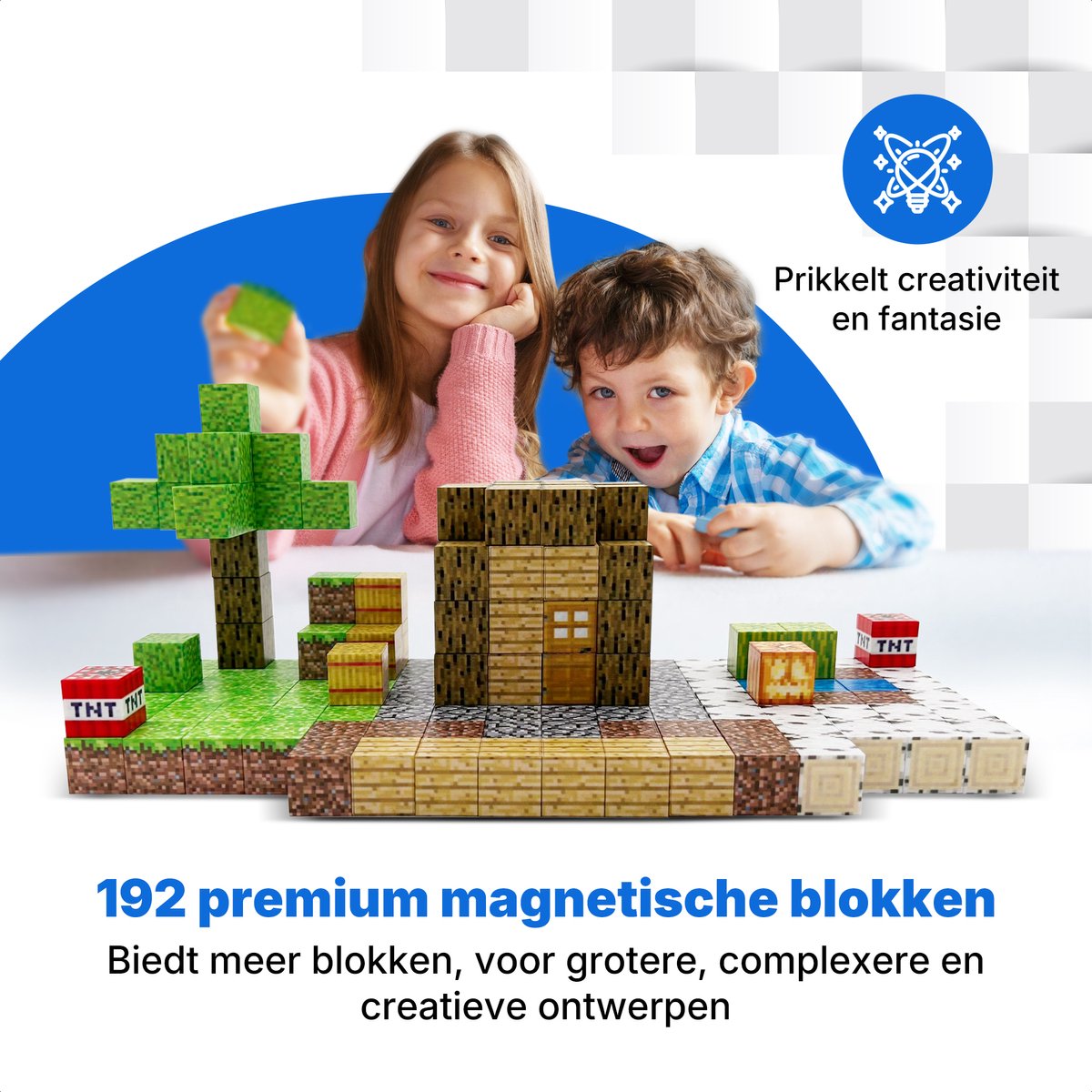 Magnetisch speelgoed – magnetisch bouwspeelgoed 192 stuks – magnetische bouwstenen - magnetische blokken – montessori speelgoed – magneten speelgoed — cadeau in Spellen & Speelgoed - foto 5