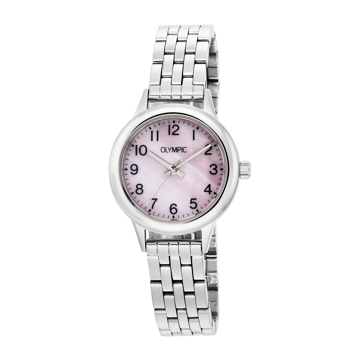 Olympic OL80DSS001 Yara Dames Horloge - Mineraalglas - Staal - Zilverkleurig - 28 mm breed - Quartz - Vouw-Vlindersluiting - 5 ATM (douchen)