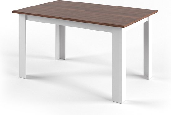 Table à manger Vicco Karlos, Noyer/ Wit, 140 x 90 cm