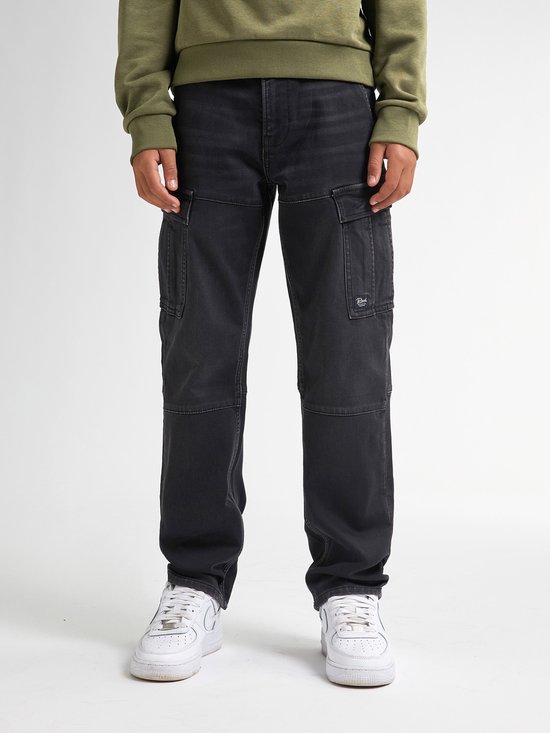 Petrol Industries - Jongens Torino Regular Cargo Denim Iguana - Zwart - Maat 104