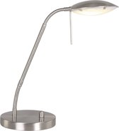 Lampe de bureau orientable Eloi | 1 lumière | acier / acier / argent | verre / métal | 46 cm | Ø 17 cm | lampe de table | design contemporain