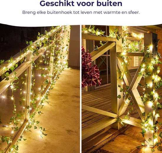 Kerstslinger, guirlande met timerfunctie 5 m, 80 LED’s warm wit