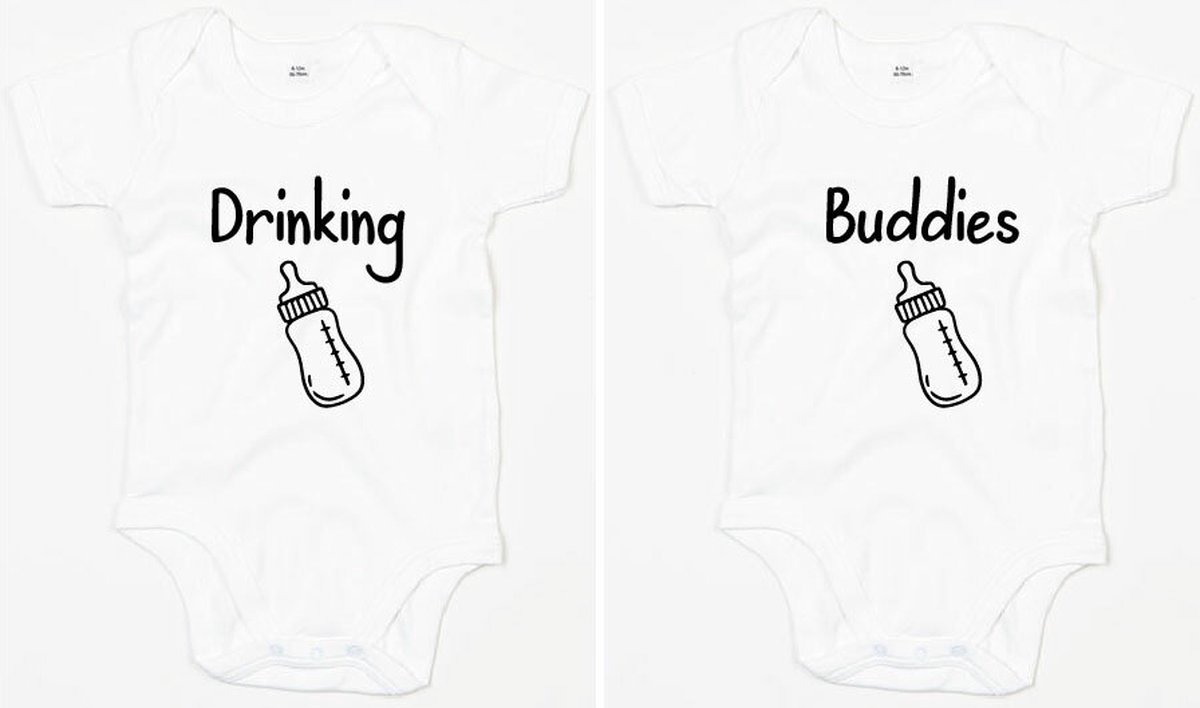 Rompertjes - Drinking Buddies-Wit-3-6 Maanden