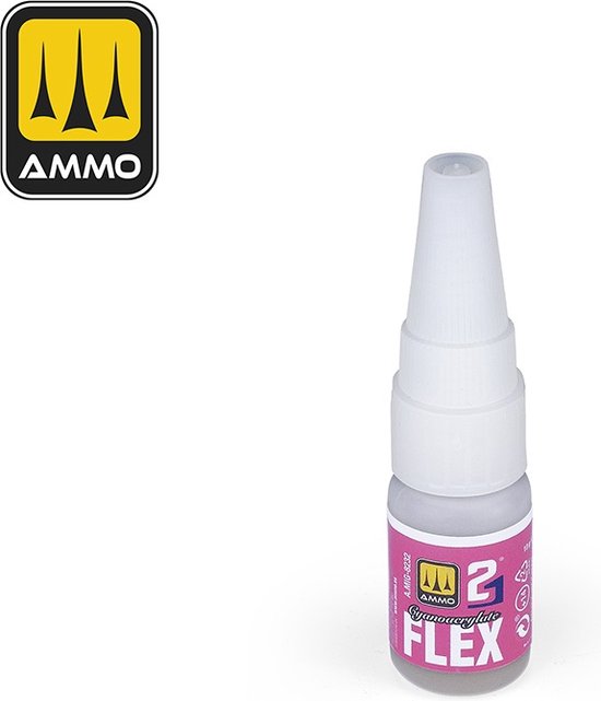 AMMO MIG 8232 Cyanocrylate Flex pour Plastique, Cuir, Bois, Céramique, Caoutchouc et Acier - Colle 10gr