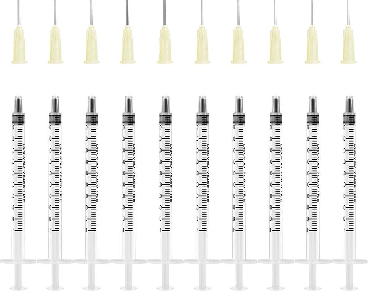 Plastic Syringes 10pc - Blunt Needle 1ml - Dosing Needles - Liquid Measuring - Reusable Feed Syringes - Experiments Plant Watering Pet Feed
