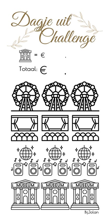 003 Cash Stuffing Challenge Kaarten - 10 stuks - Gelamineerd - BijJolan - Budgetplanner - Spaar Challenge kaarten