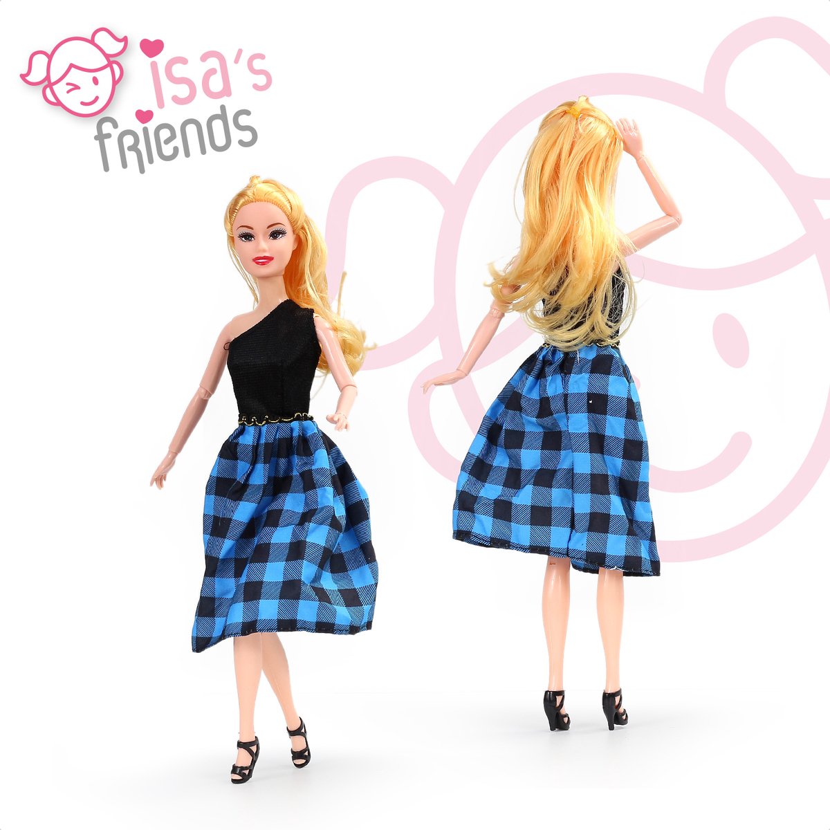 Isa's Friends® Poppenkleertjes - 5 Outfits voor modepoppen - Setje 'Zoë' - Geschikt voor Barbie — afbeelding 7