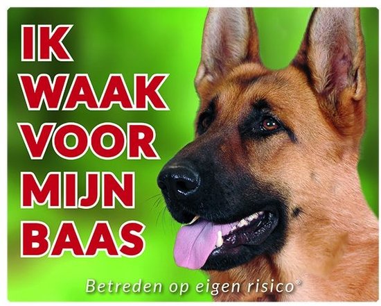Duitse Herder Waakbord - Ik waak voor mijn baas