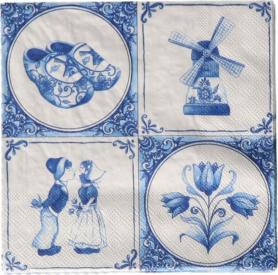 Ambiente - Servetten - Papier - Delfts Blauw - 33 x 33 cm
