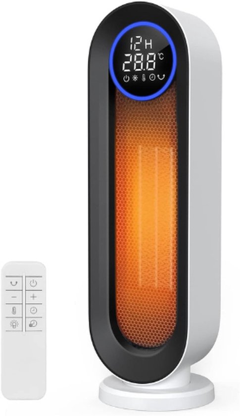 Foto: Keramische ventilatorkachel 2000 w met 3 bedrijfsmodi eco elektrische verwarming energiebesparend elektrische radiator 100 graden oscillatie voor thuis en op kantoor