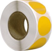 Rol met gele ronde stickers van 20 mm.