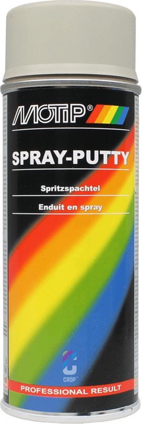 Aérosol Motip enduit en spray avec des couleurs arc-en-ciel et logo. Résultat professionnel.
