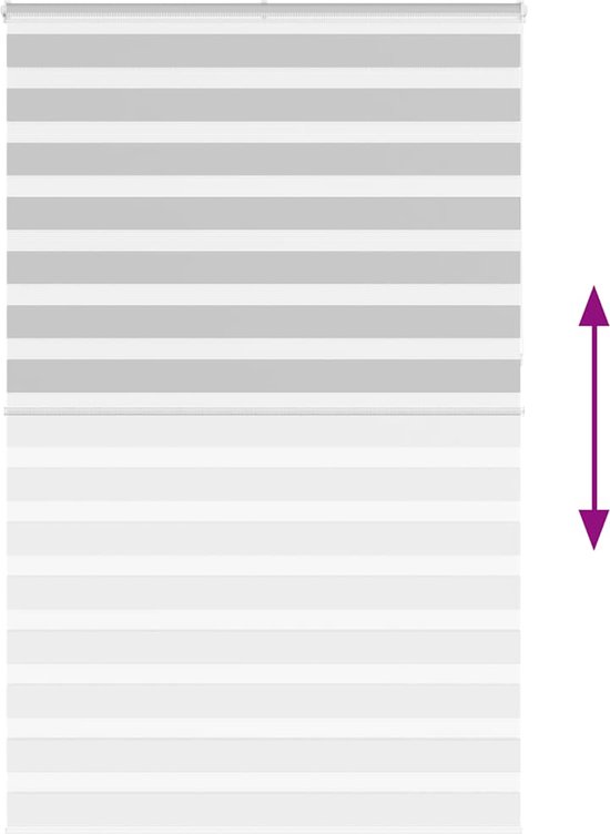 vidaXL - Store enrouleur Zebra - 150x230 - cm - largeur du tissu - 145,9 - cm - gris clair