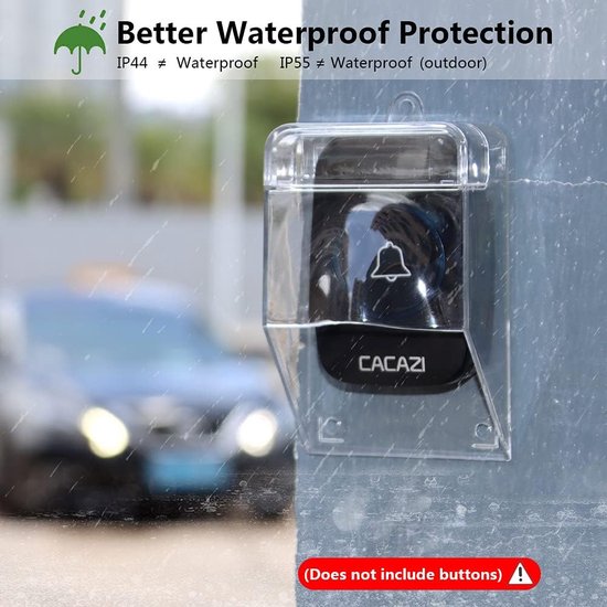 1 stuk - Waterdichte deurbel hoes - Transparante deurbel waterdichte Regenbestendige spatwaterdichte doos (deurbel niet inbegrepen) - voor deurbelbeschermer — afbeelding 3