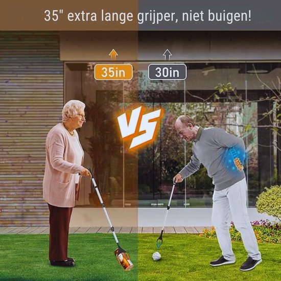 91 Cm Opvouwbare Grijptang Voor Senioren - Magnetische Grijparm En 360° Draaibare Afvaltang Voor Personen Met Beperkingen