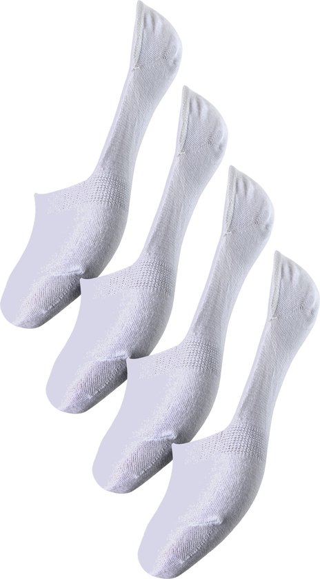 Pieces 4 paires de socquettes invisibles footies - 39/41 - Wit