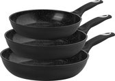 Bol.com Maison & Kitchen - Koekenpan Inductie Koekenpannenset PFAS vrij serie - 3 delig pan - inductie pannen Ø 20 24 & 28 cm - ... aanbieding