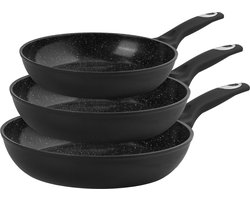Maison & Kitchen - Koekenpan Inductie Koekenpannenset PFAS vrij serie - 3 delig pan - inductie pannen Ø 20, 24 & 28 cm - koekenpannen - Keramische Pannenset - Zwart Maison & Kitchen - Koekenpan Inductie Koekenpannenset PFAS vrij serie - 3 delig pan - inductie pannen Ø 20, 24 & 28 cm - koekenpannen - Keramische Pannenset - Zwart