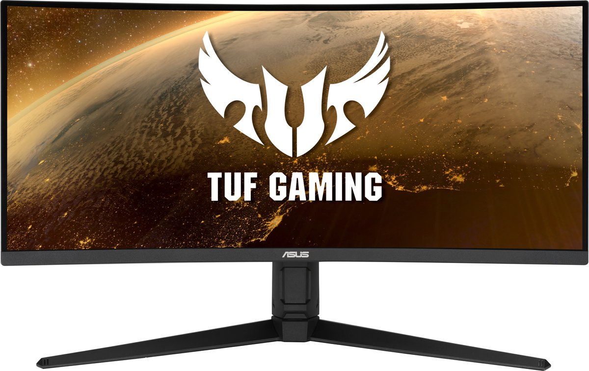 Bol.com ASUS TUF Gaming VG34VQL1B - WQHD Ultrawide Curved Gaming Monitor - 165Hz - FreeSync Premium - USB Hub - 34 Inch aanbieding