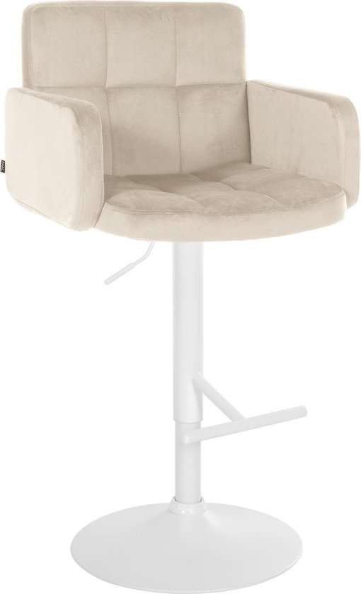 CLP Barkruk Braga chroom Frame - Fluweel - bruin | Leen Bakker