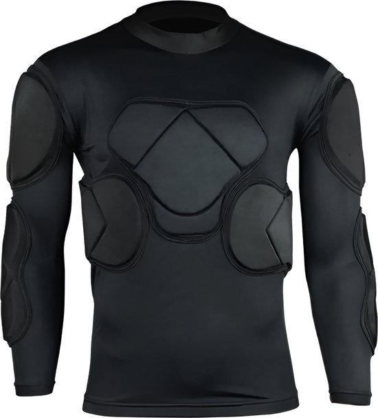 WoYoW® - Maillot et pantalon de gardien de but - Protection rembourrée - Respirant et léger - Logo personnalisé - Homme - Taille M - Manches longues Zwart