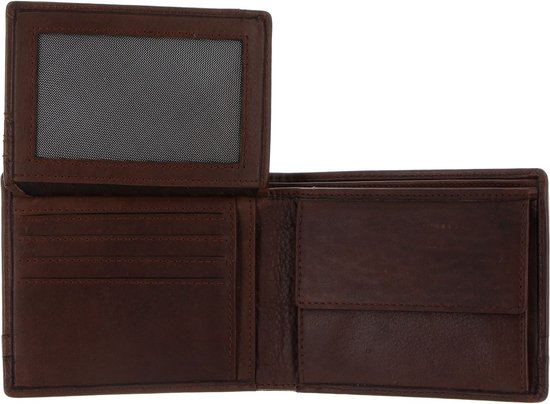 bruno banani Cuir Porte-monnaie Atlanta Flip Wallet Brown Brun