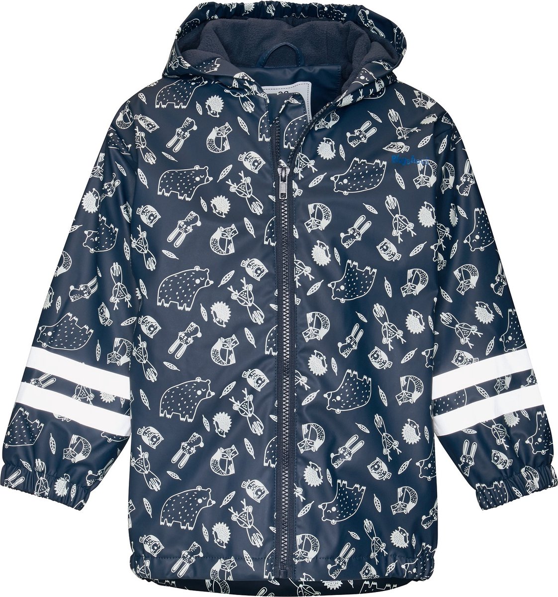 Donkerblauw Forest Animals gevoerde regenjas van Playshoes