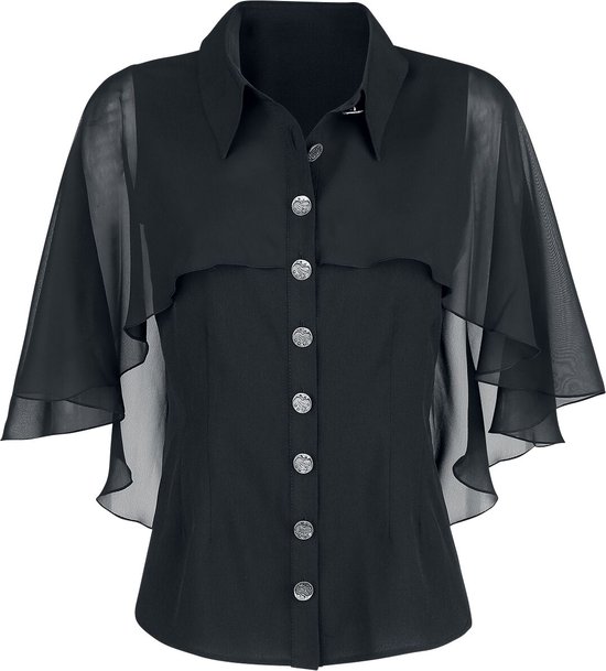 Hell Bunny Draco Dames Blouse - zwart - XL