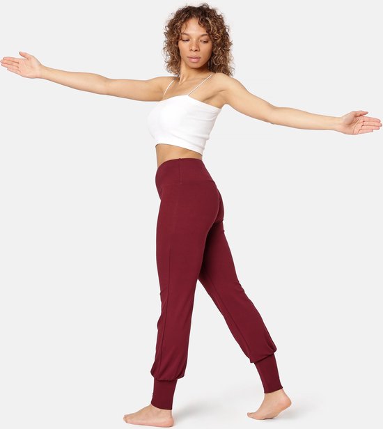 Bellivalini Dames Yogabroek - Sportbroek - Vrijetijdsbroek - Lang - Viscose - Sport - BLV-BLV50-278-YP - Wijn - 3XL van Bellivalini — afbeelding 5