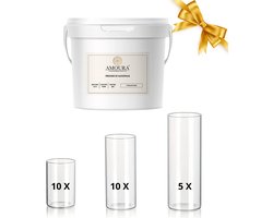 Amoura - Premium Sandwax Kaars - Kerstversiering - KerstPakket - Kerstwoondecoratie - 9,5 kg Sandwax - 25 Vazen