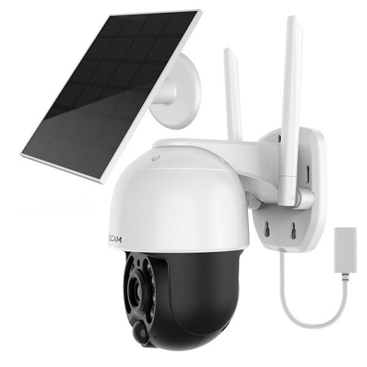 Foscam B4 IP Camera - 100% draadloze - 2K/4MP - Nachtzicht - Pan/Tilt - Zonnepaneel - Batterijcamera - Wit – foto 6